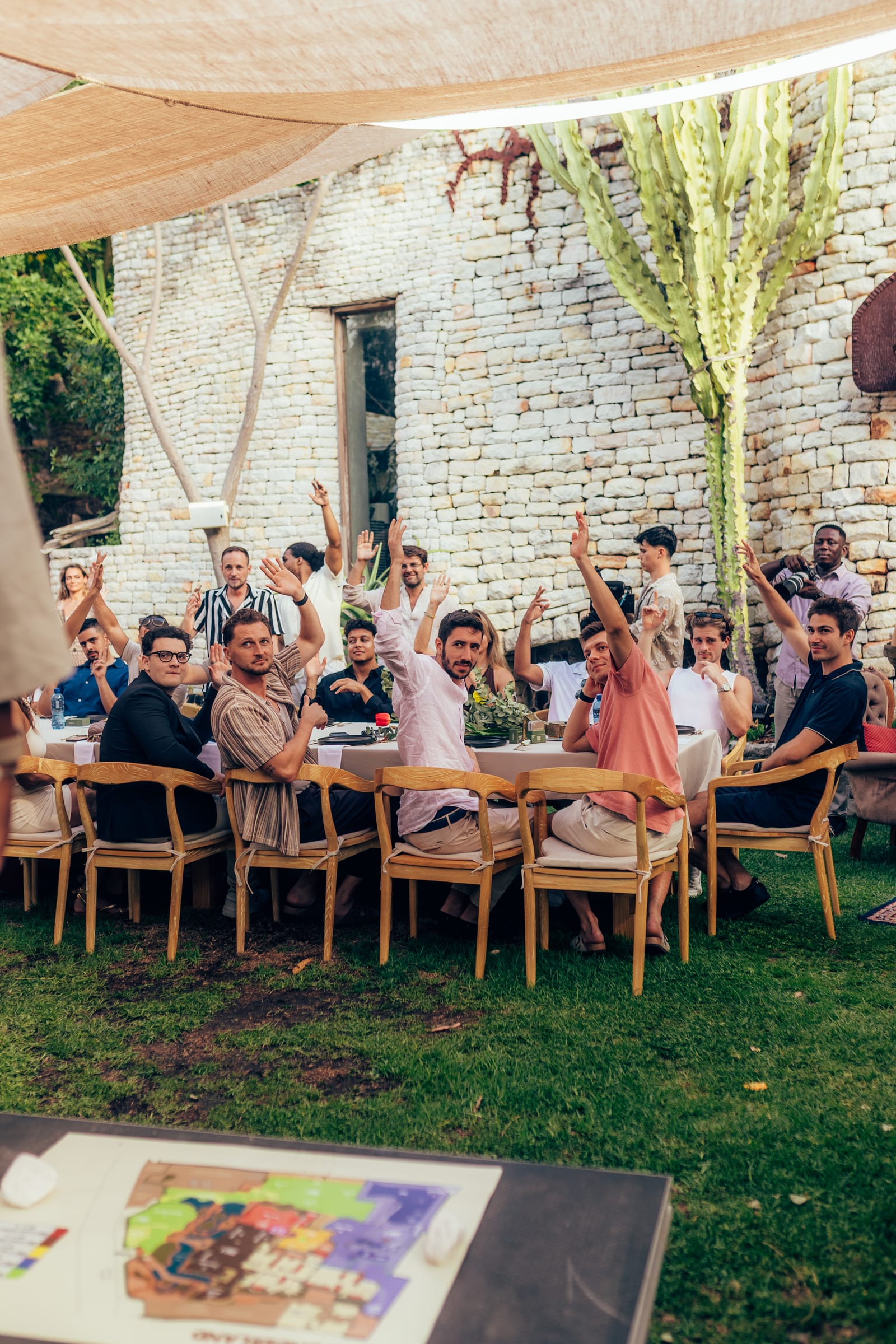 Long table at a private dinner